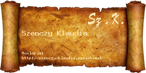 Szenczy Klaudia névjegykártya