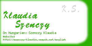 klaudia szenczy business card